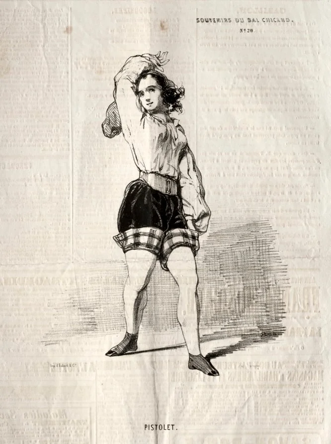 Souvenirs du Bal Chicard:  Pistolet, by Paul Gavarni, 1843
