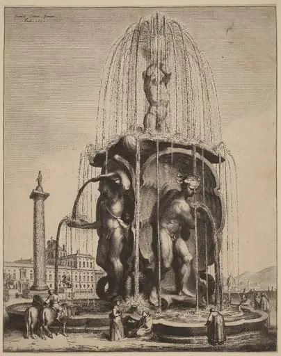 The Fountain and the Column of Trajan in Rome