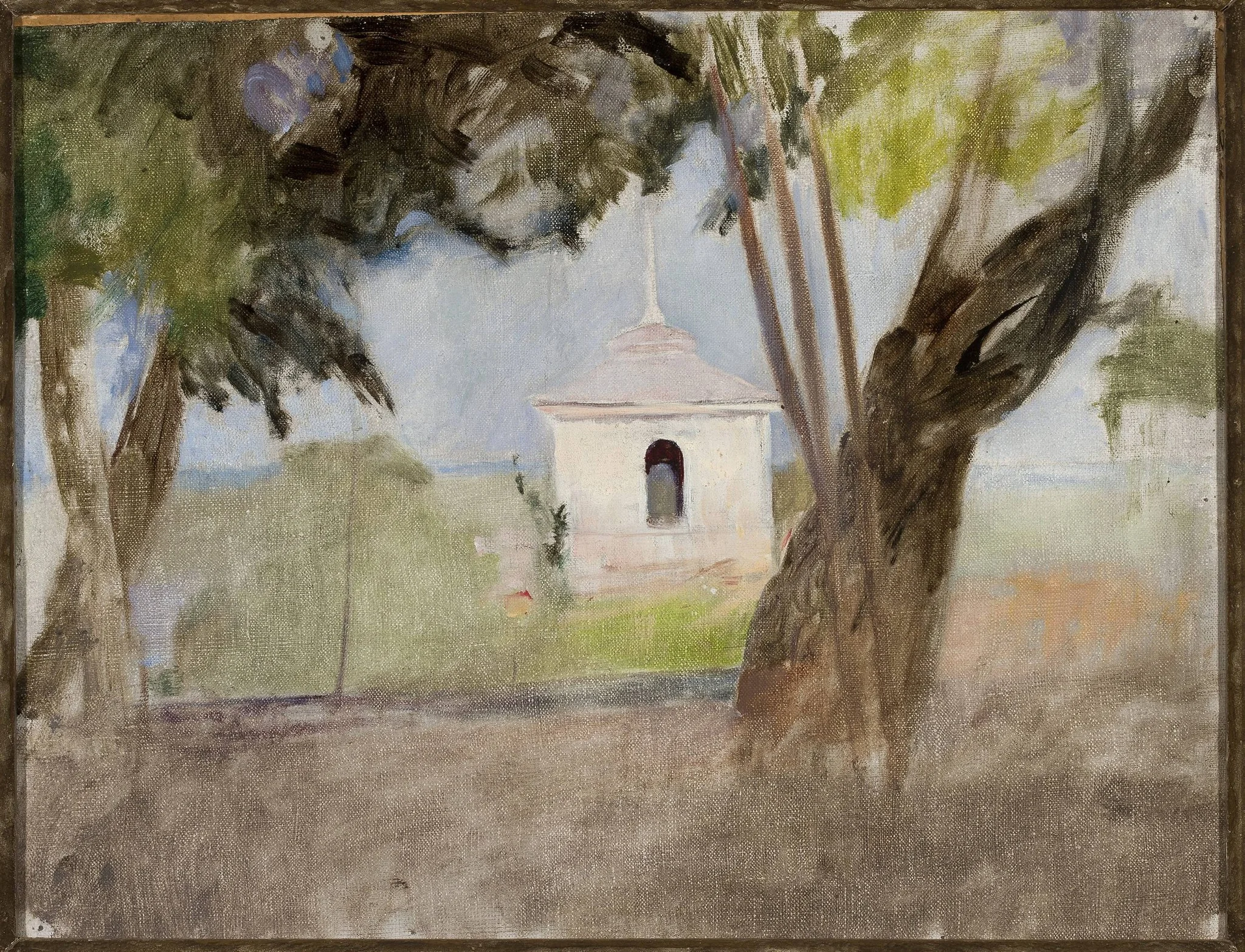 Shrine in Talashkino – northern side study, by Jan Ciągliński, oil, 1898