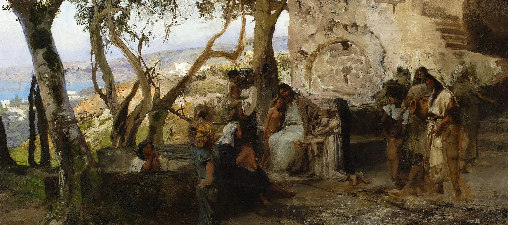 Christ among children, by Henryk Siemiradzki, oil, 1882