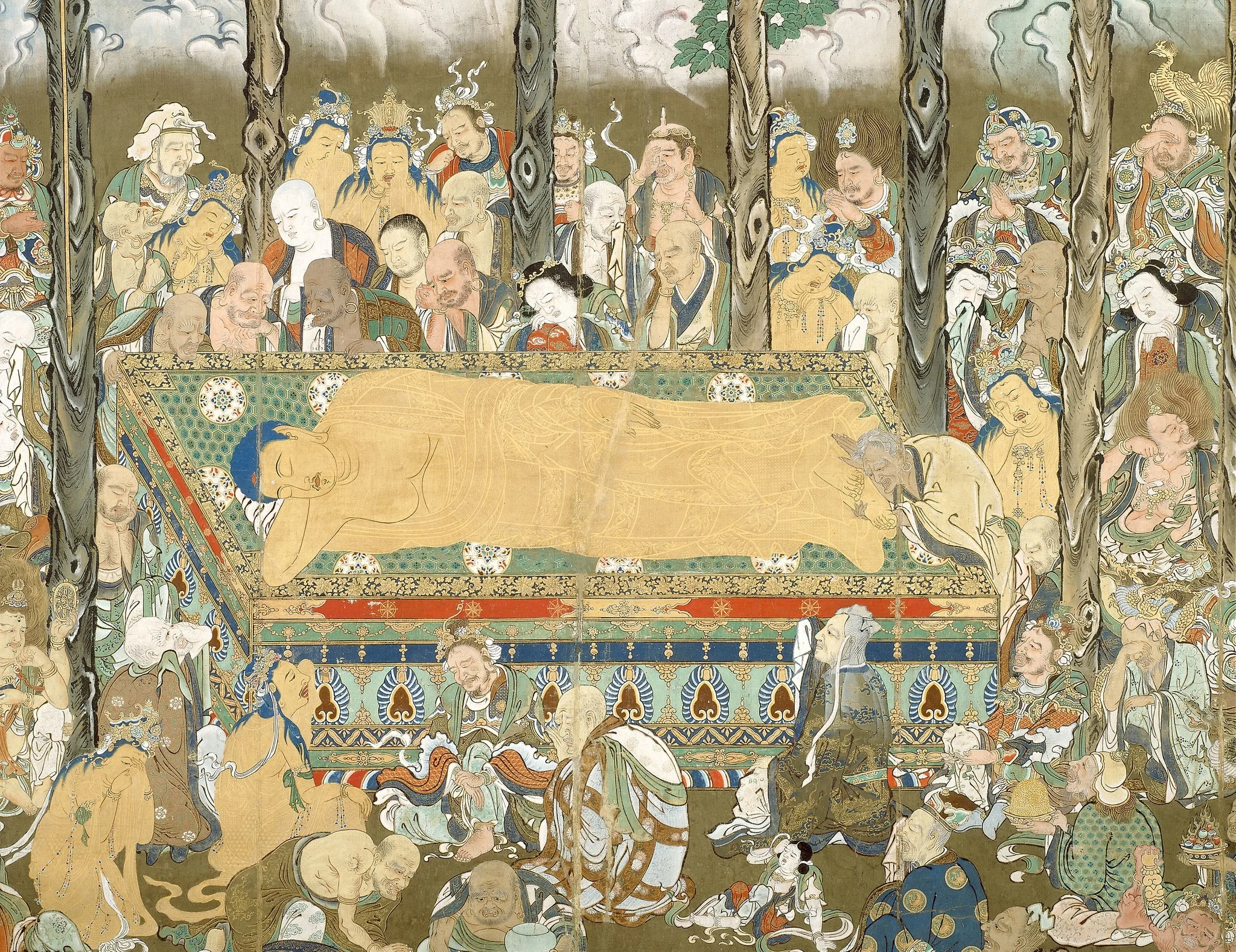Nehan: Death of the Buddha, by Unknown, unspecified, 1650