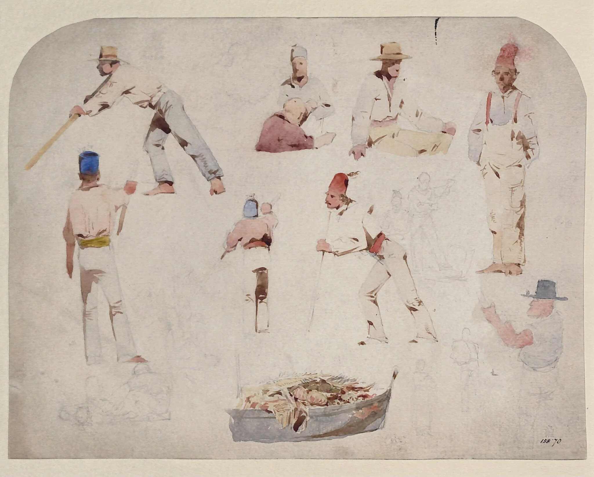 Venetian boatman, by John Frederick Lewis, watercolor, 1845