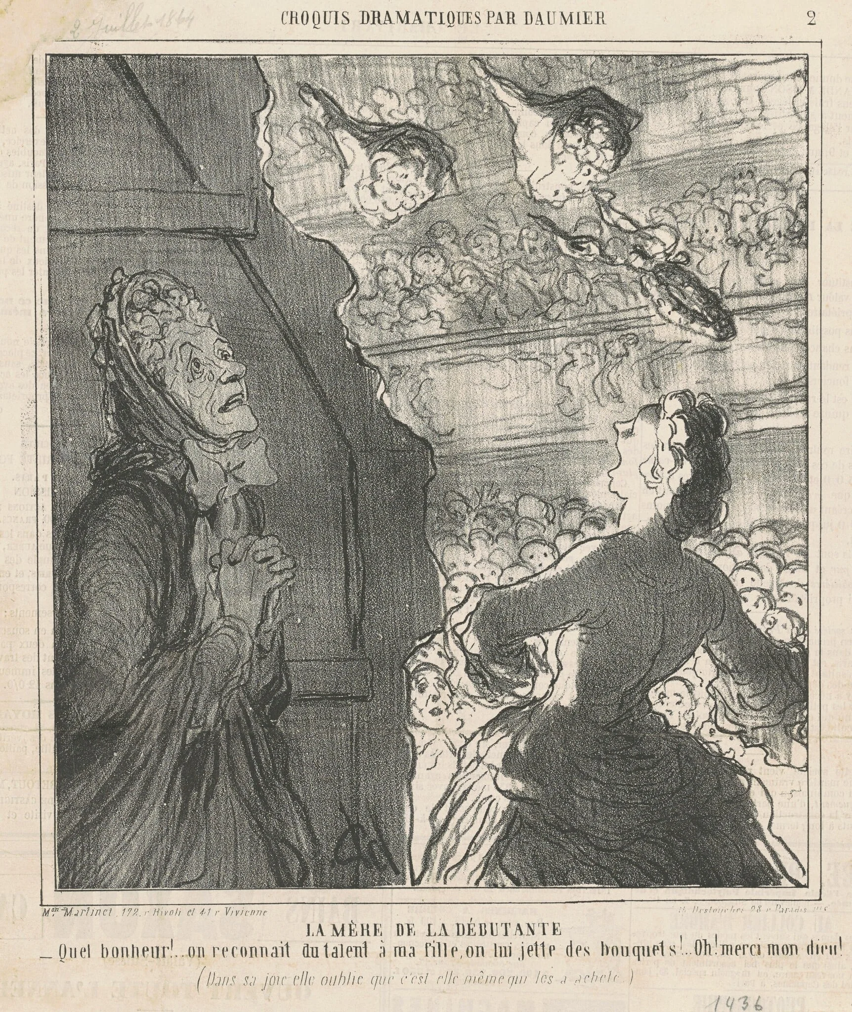 Le mère de la débutante, by Honoré Daumier, ink, 1864