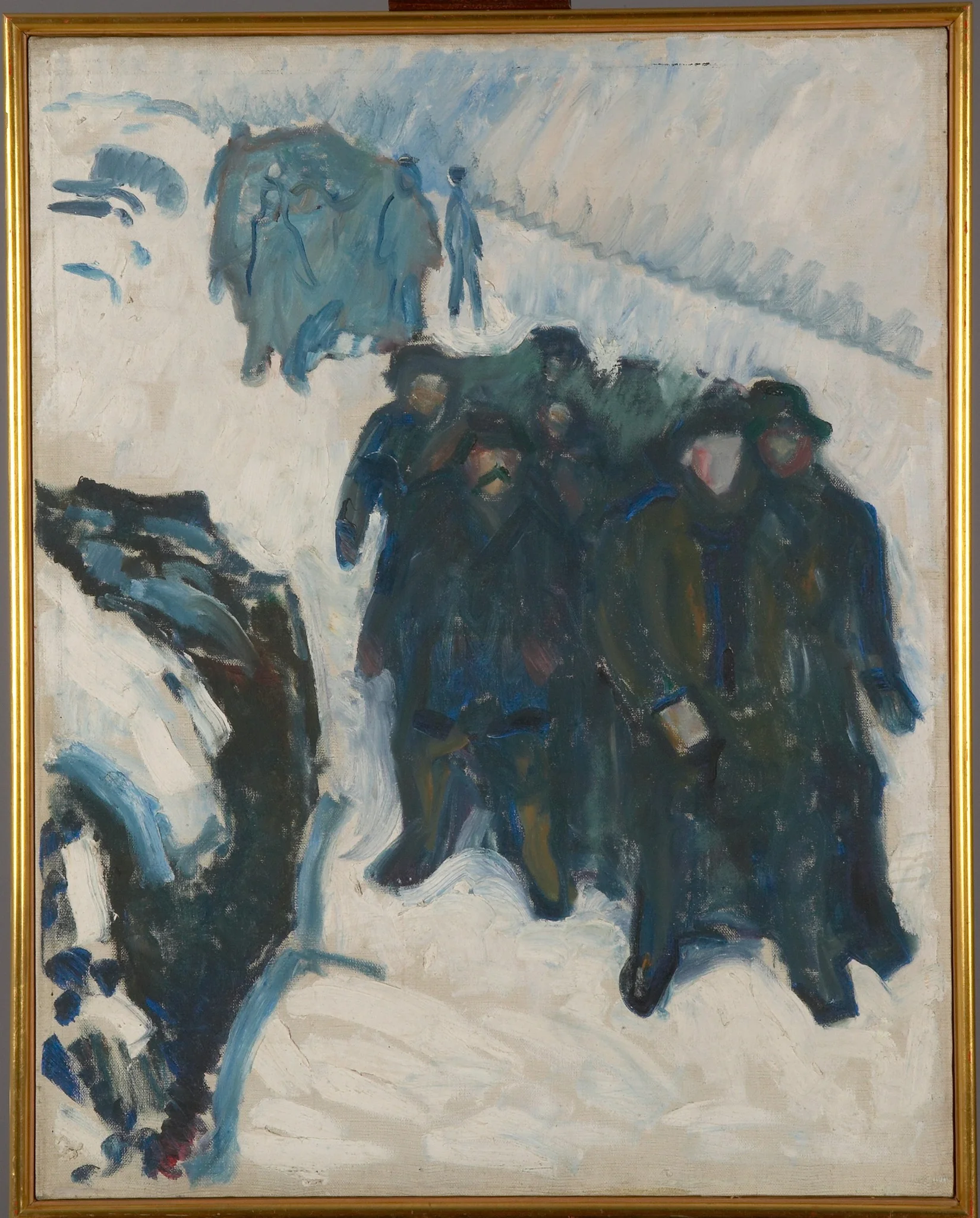 Sailors in Snow, by Edvard Munch, oil, 1910