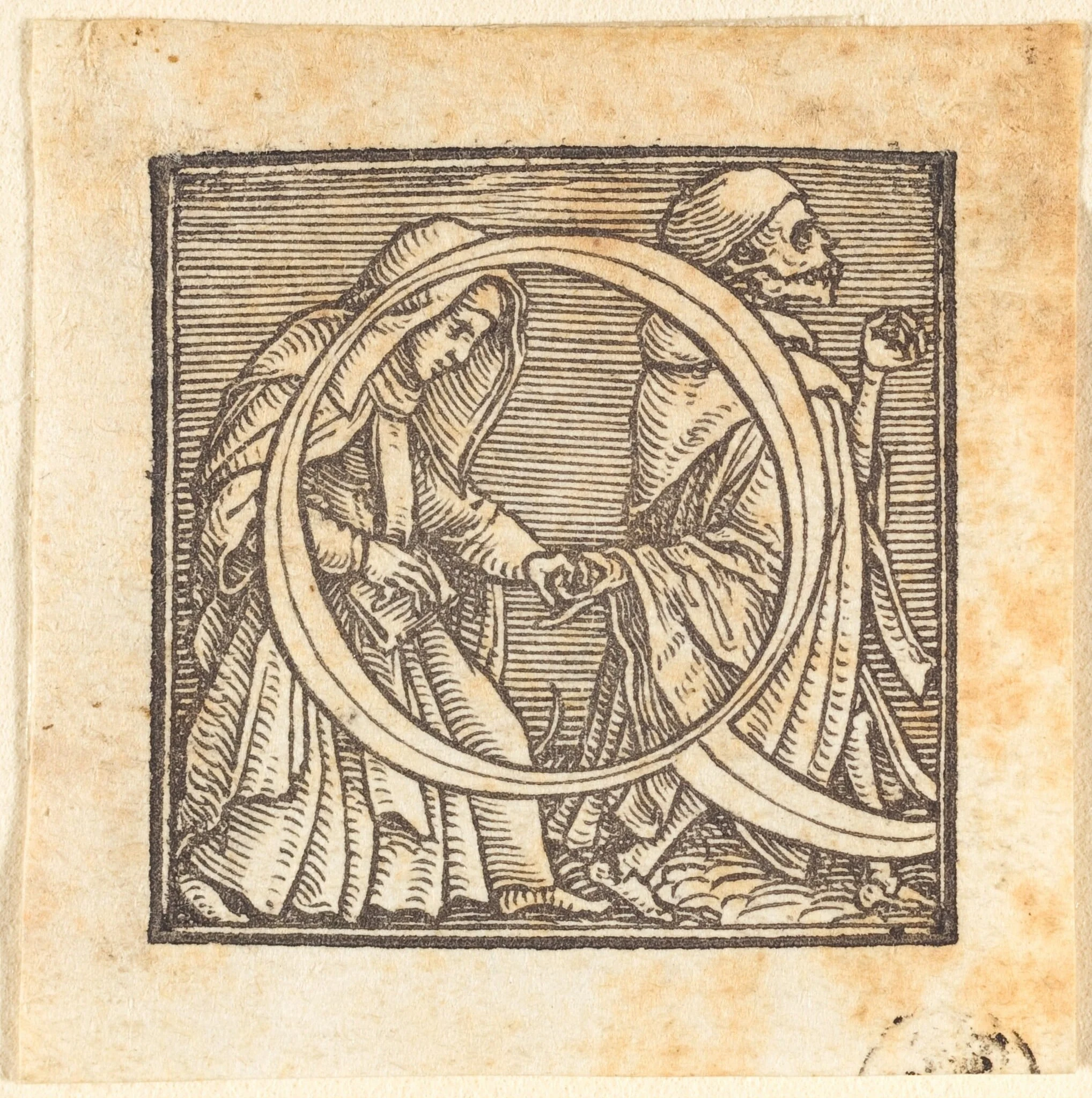 Letter Q, by Hans Lützelburger, ink, 1523