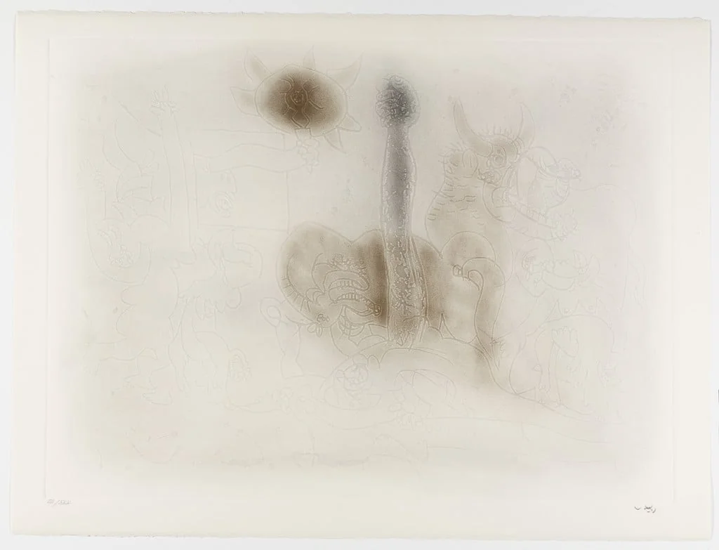 Untitled, by Roberto Matta, ink, 1971