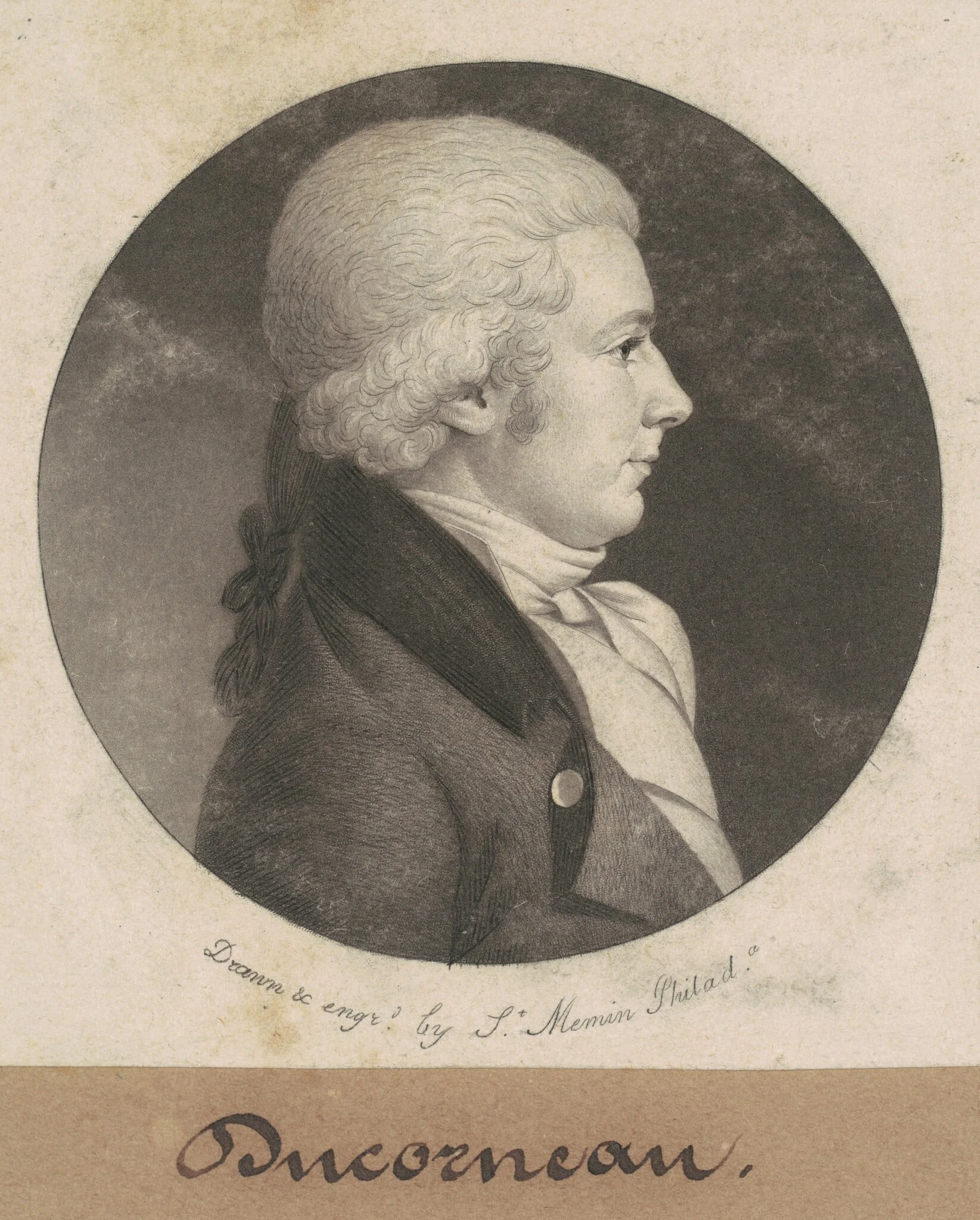 Ducorneau, by Charles Balthazar Julien Févret de Saint-Mémin, ink, 1801