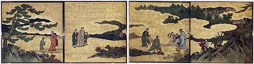 琴棋書画図襖の内|Appreciation of Painting, from a set of the Four Accomplishments