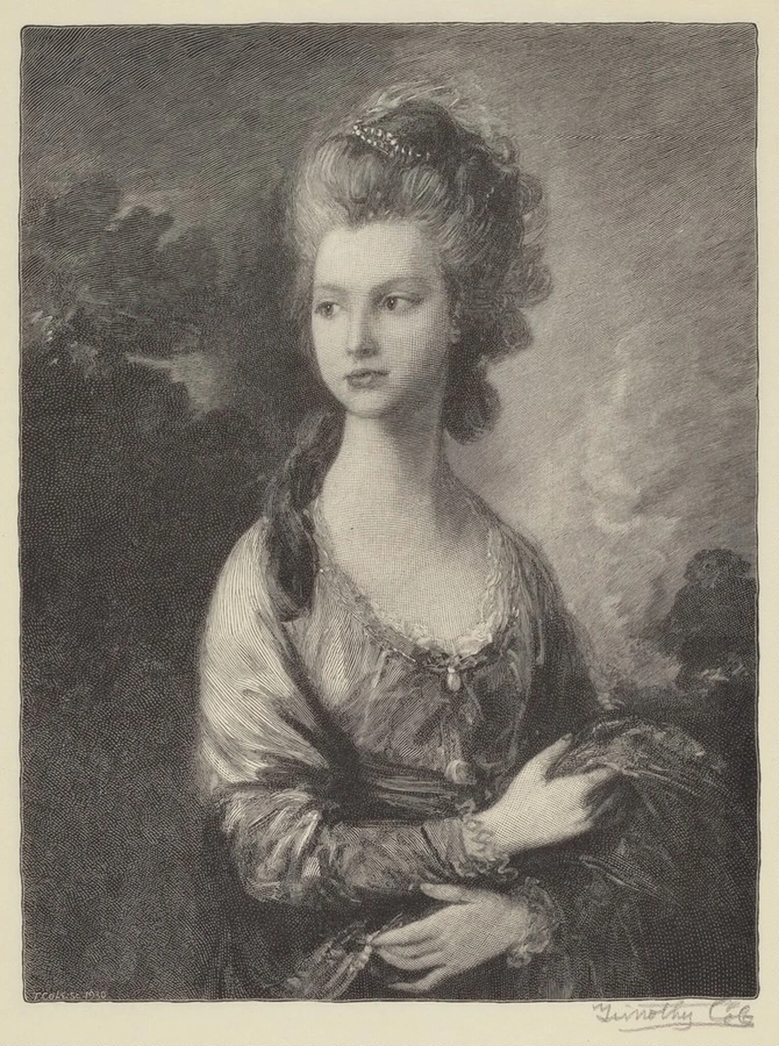 Mrs. Graham, by Timothy Cole, ink, 1930
