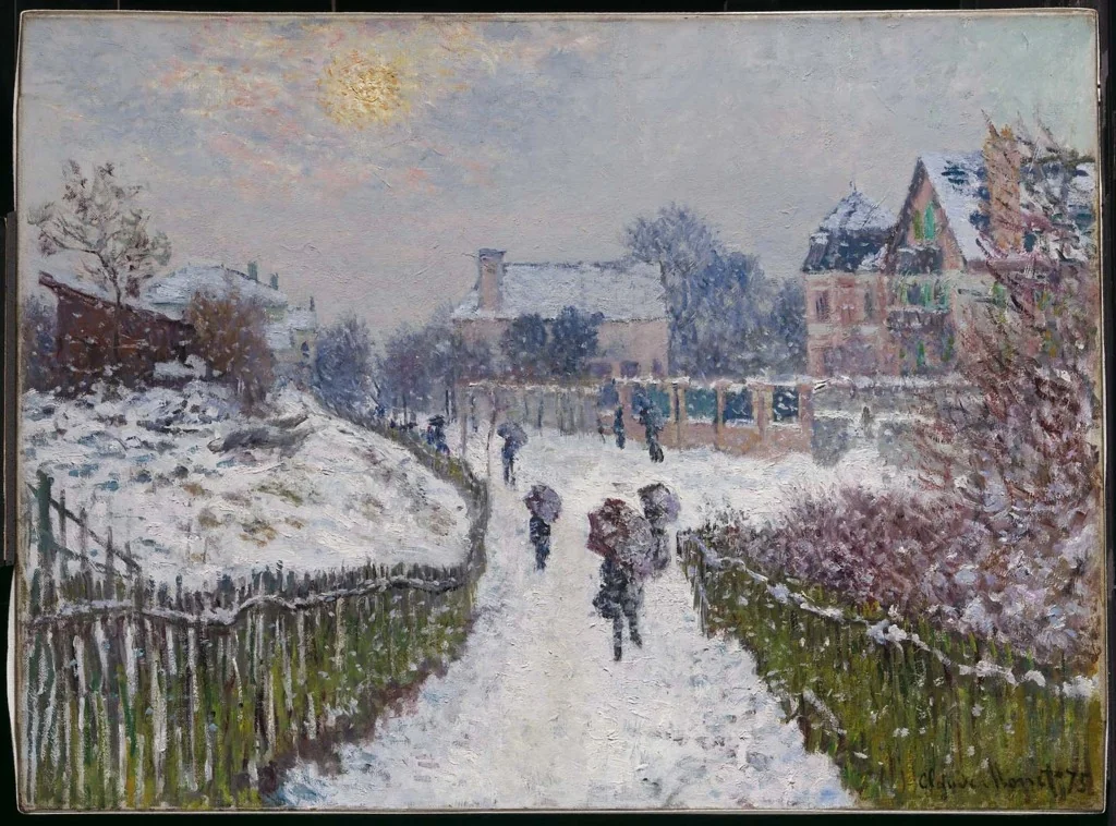 Boulevard Saint-Denis, Argenteuil, in Winter, by Claude Monet, oil, 1875