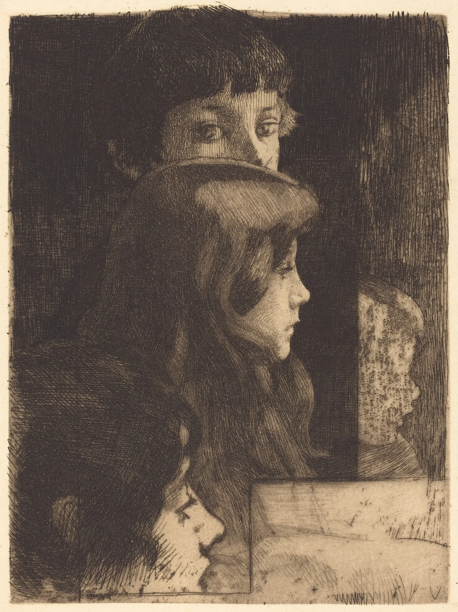 A Family (Une famille), by Paul-Albert Besnard, ink, 1890
