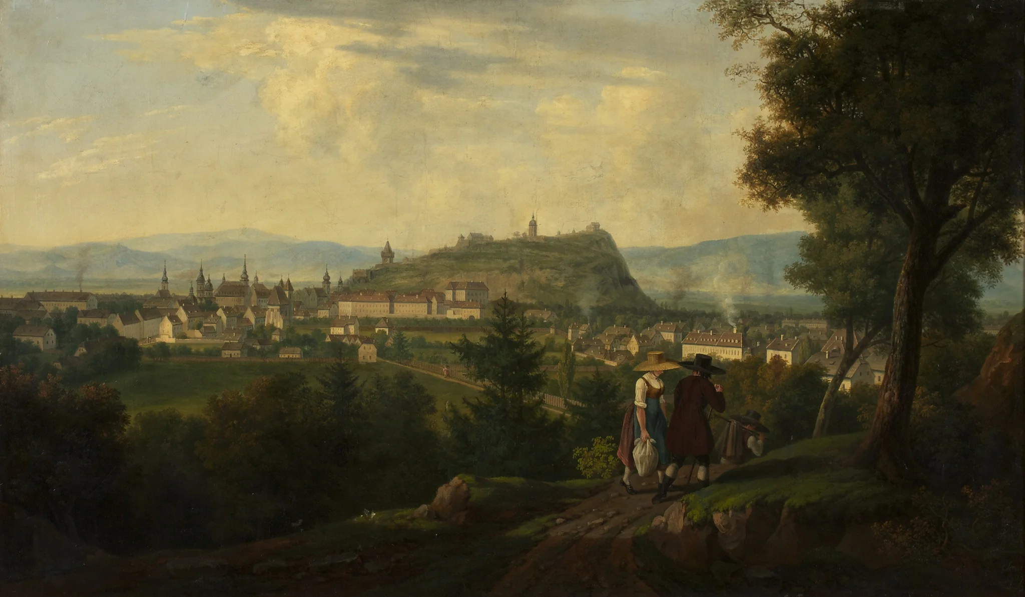 Graz mit Schlossberg, by Alois von Saar, oil, 1829
