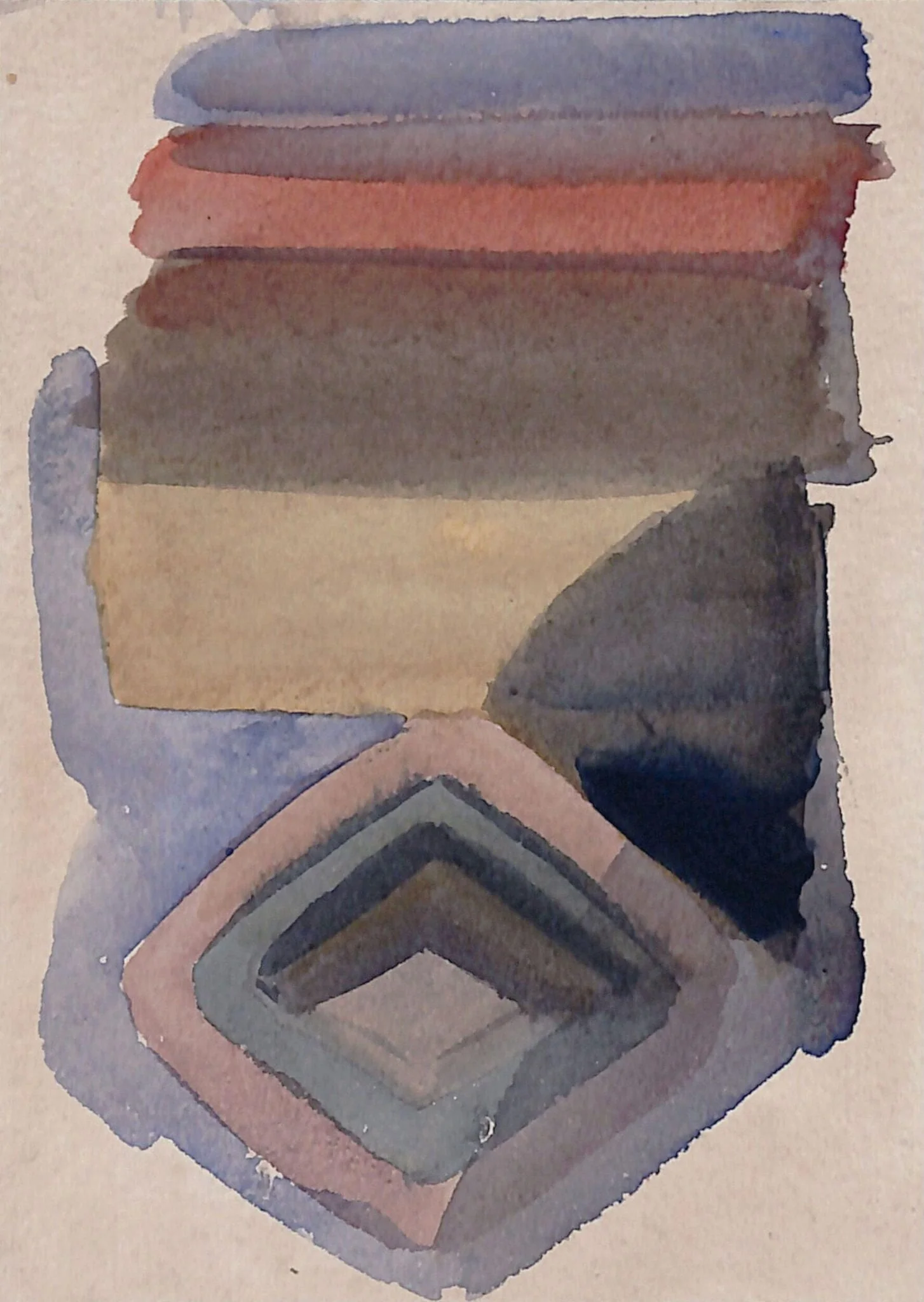 deomonstration wash drawing, by William Leighton Leitch, watercolor, 8