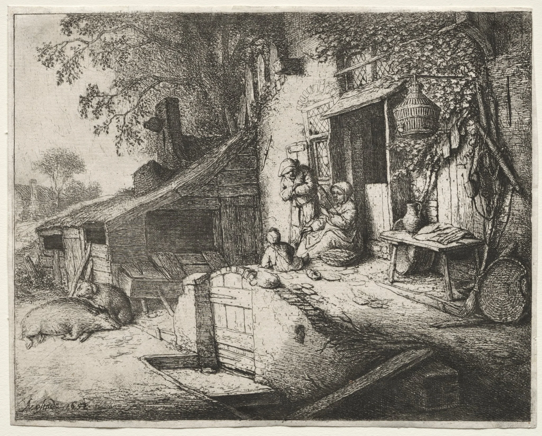 The Woman Spinning, by Adriaen van Ostade, 1652