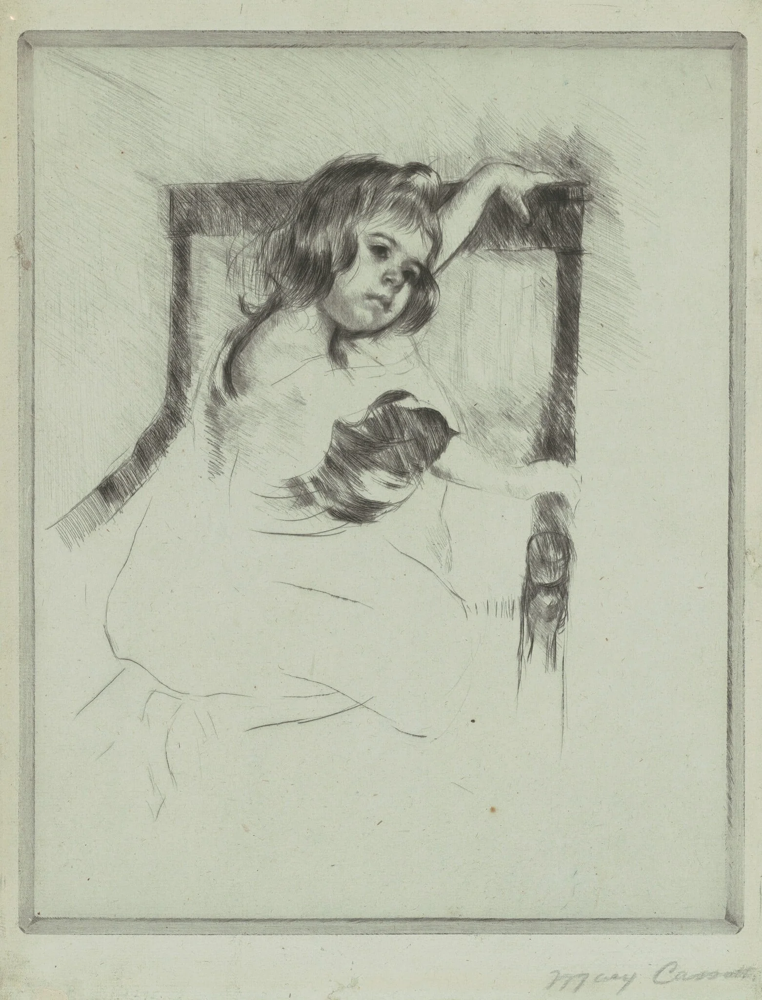 Kneeling in an Armchair