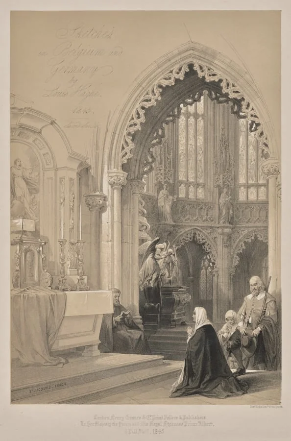 Sketches in Belgium and Germany, Second Series:  No. 1 - Title Page - St. Jacques, Liege, by Louis Haghe, 1845