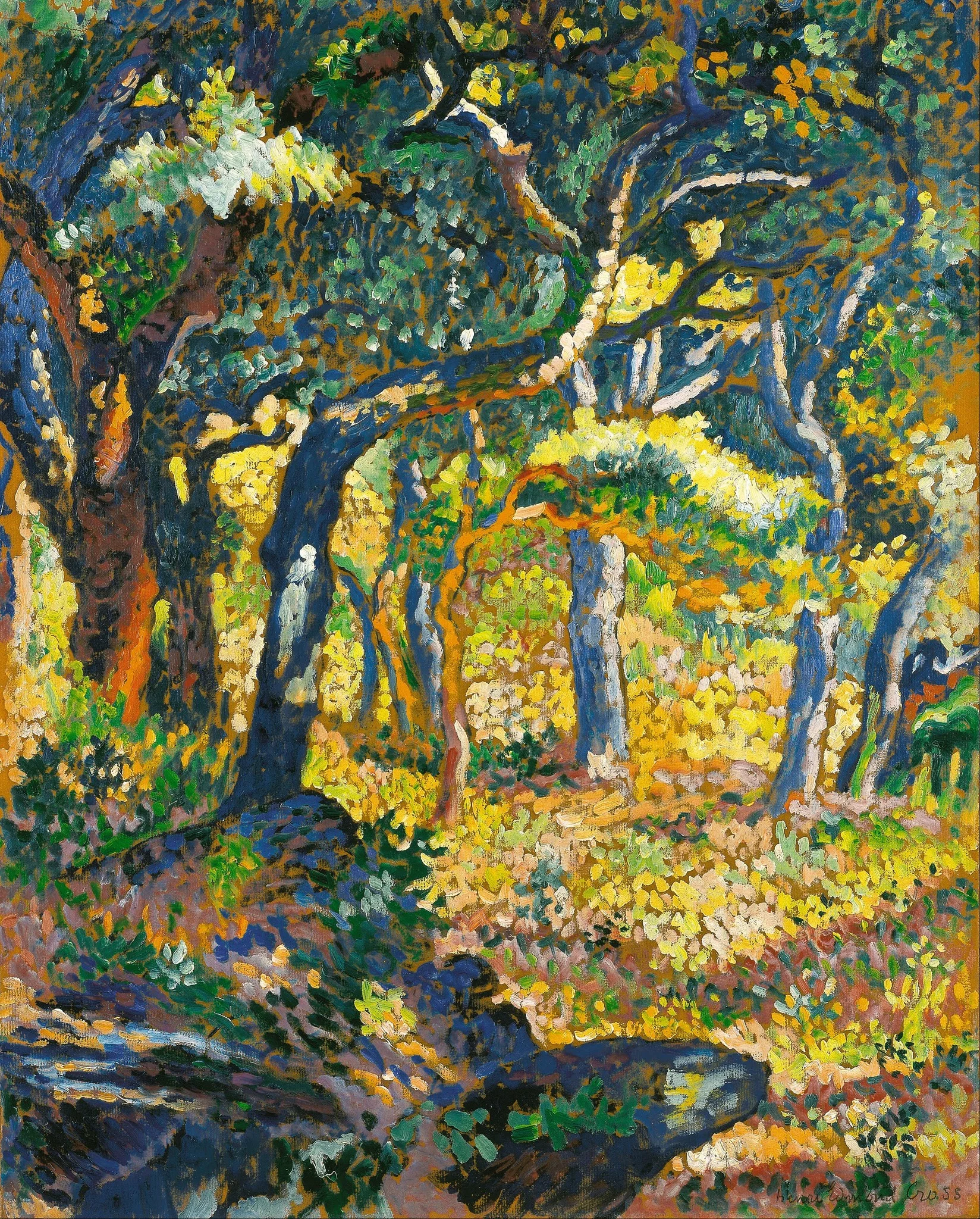 Une clairière en Provence (Étude), by Henri Edmond Cross, oil, 1906