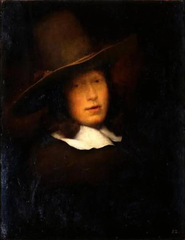 Self-portrait with a grey hat