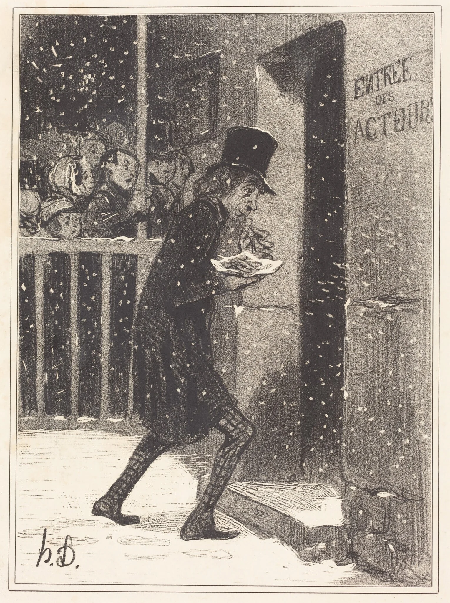 L'Acteur des Funambules, by Honoré Daumier, ink, 1842