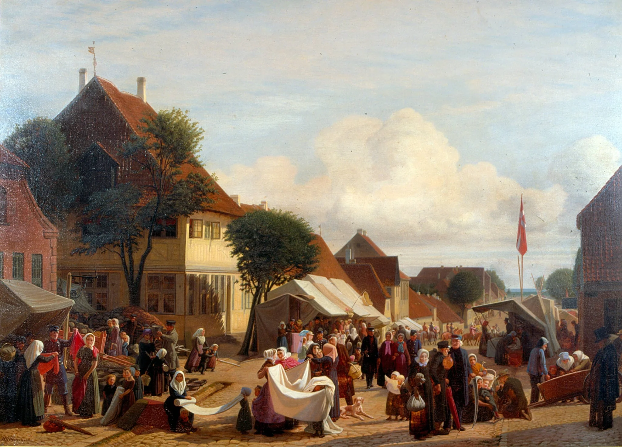 En markedsdag i Fredericia, by Unknown, 1850