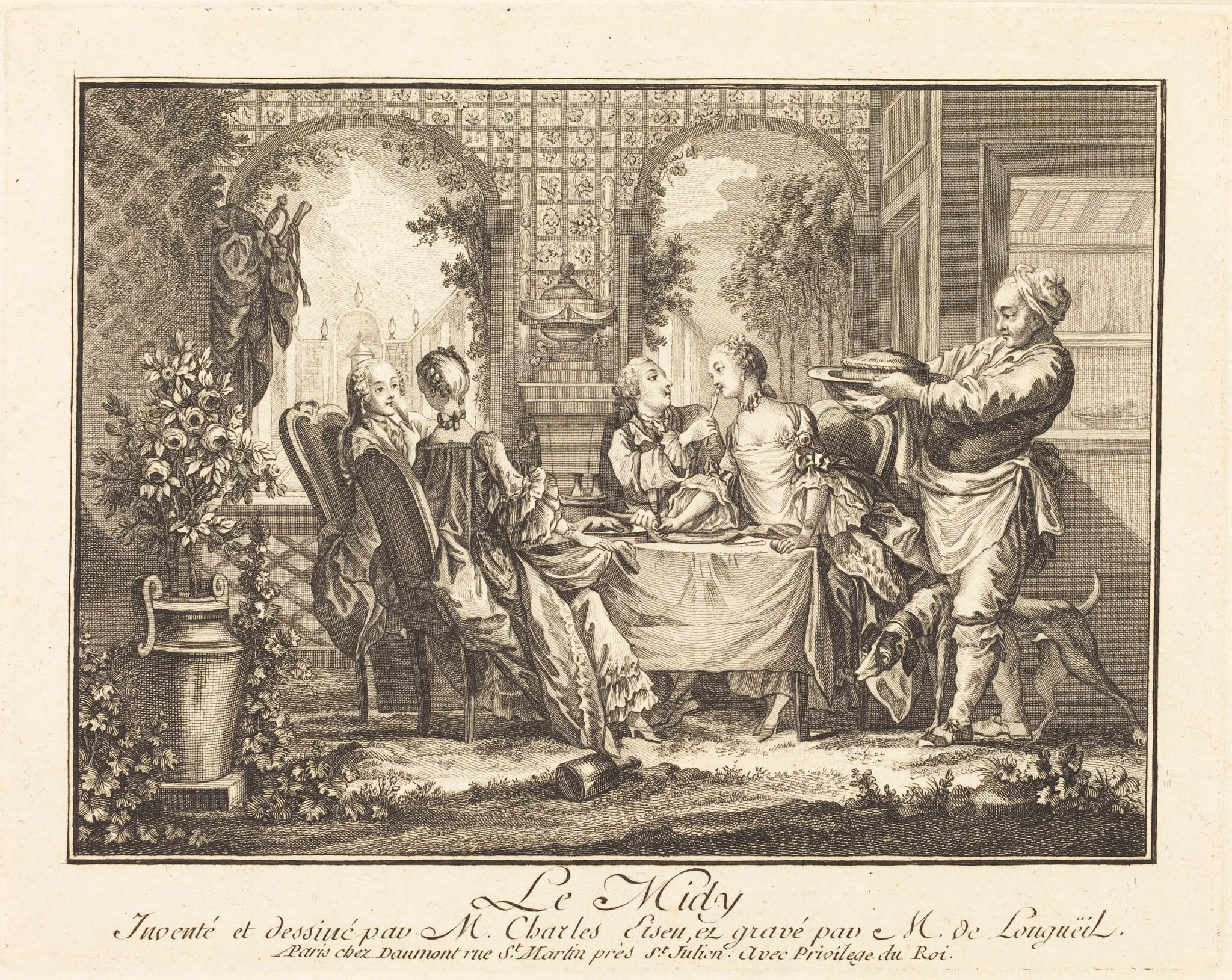 Le midi, by Joseph de Longueil, ink, 1761