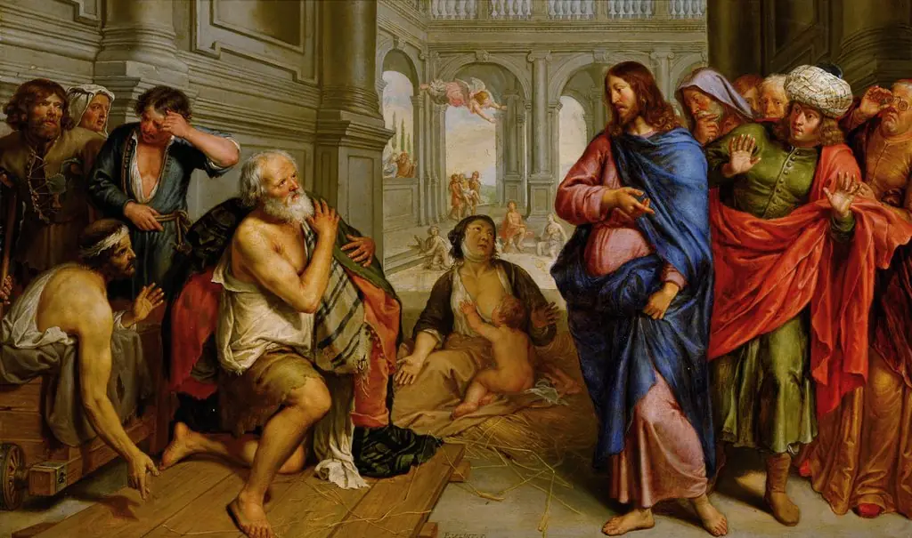 Christ healing the lame at the pool of Bethesda