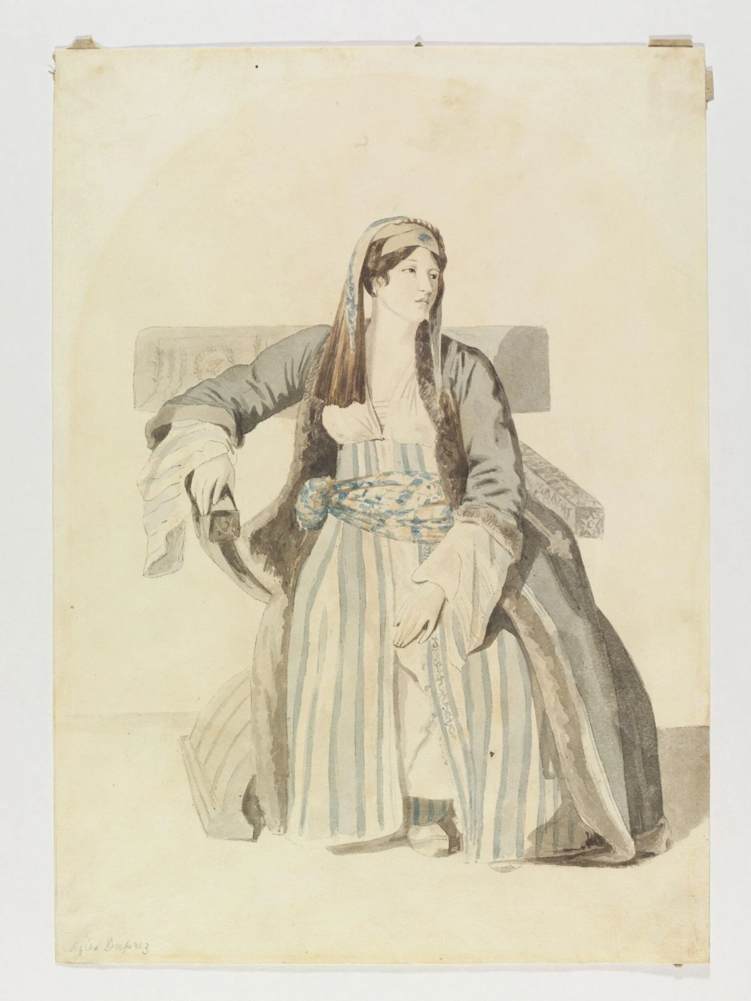 Une Demoiselle Grecque de Livadie, by Louis Dupré, watercolor, 1819