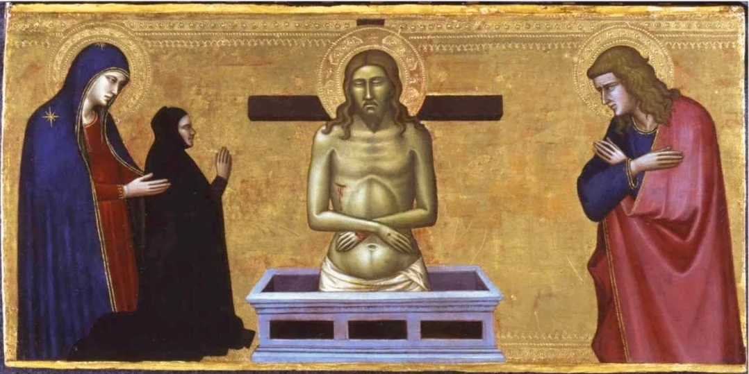 Man of Sorrows with the Virgin Mary, Saint John and a Donor