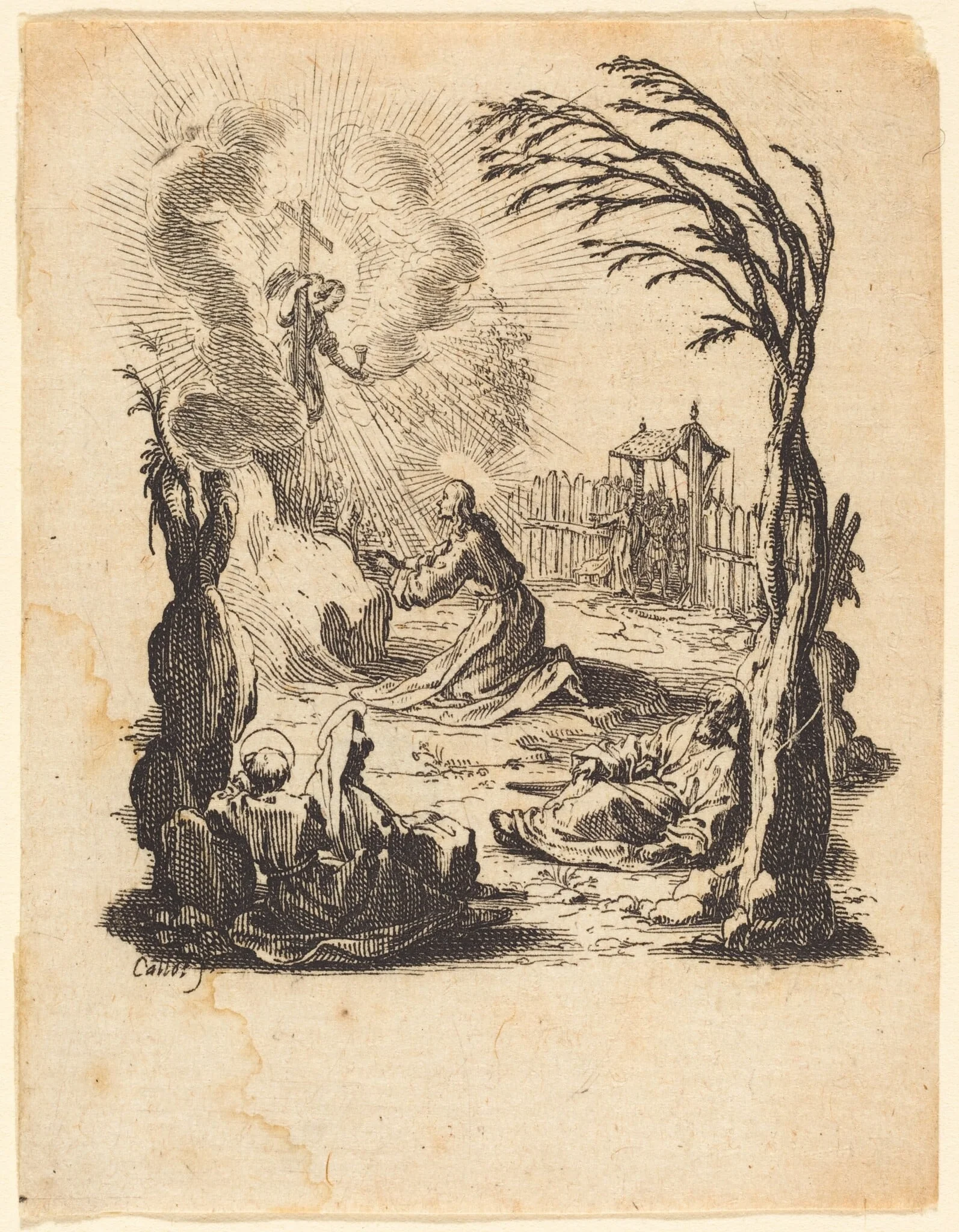 The Agony in the Garden, by Jacques Callot, ink, 1624