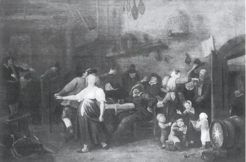 Interior with a Merry Company, by Unknown, oil, 1675
