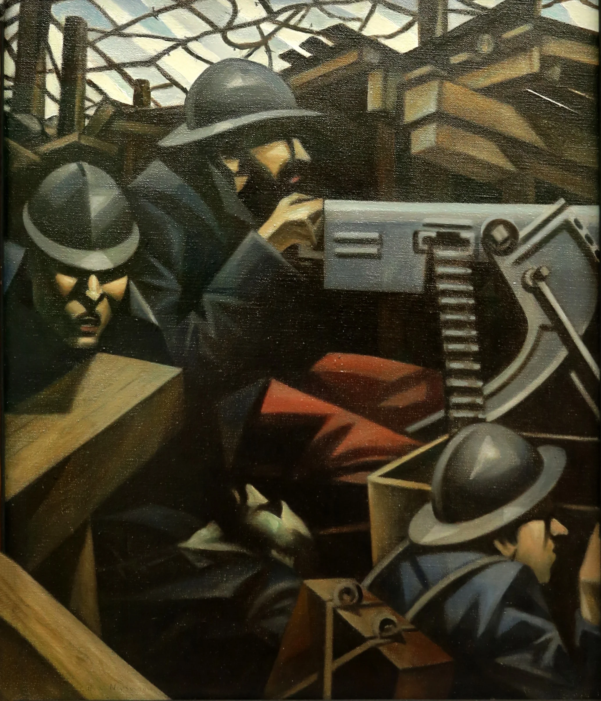 La Mitrailleuse, by C. R. W. Nevinson, oil, 1915