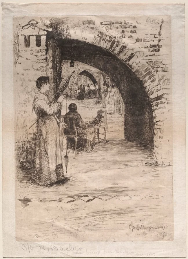 Net Makers, by Otto Henry Bacher, 1881