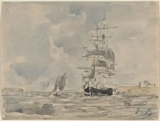 Seascape with Sailing Vessel