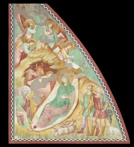 Copy after the painting The Nativity attributed to  Jacobo Torriti in the Upper Church, San Francesco,  Assisi