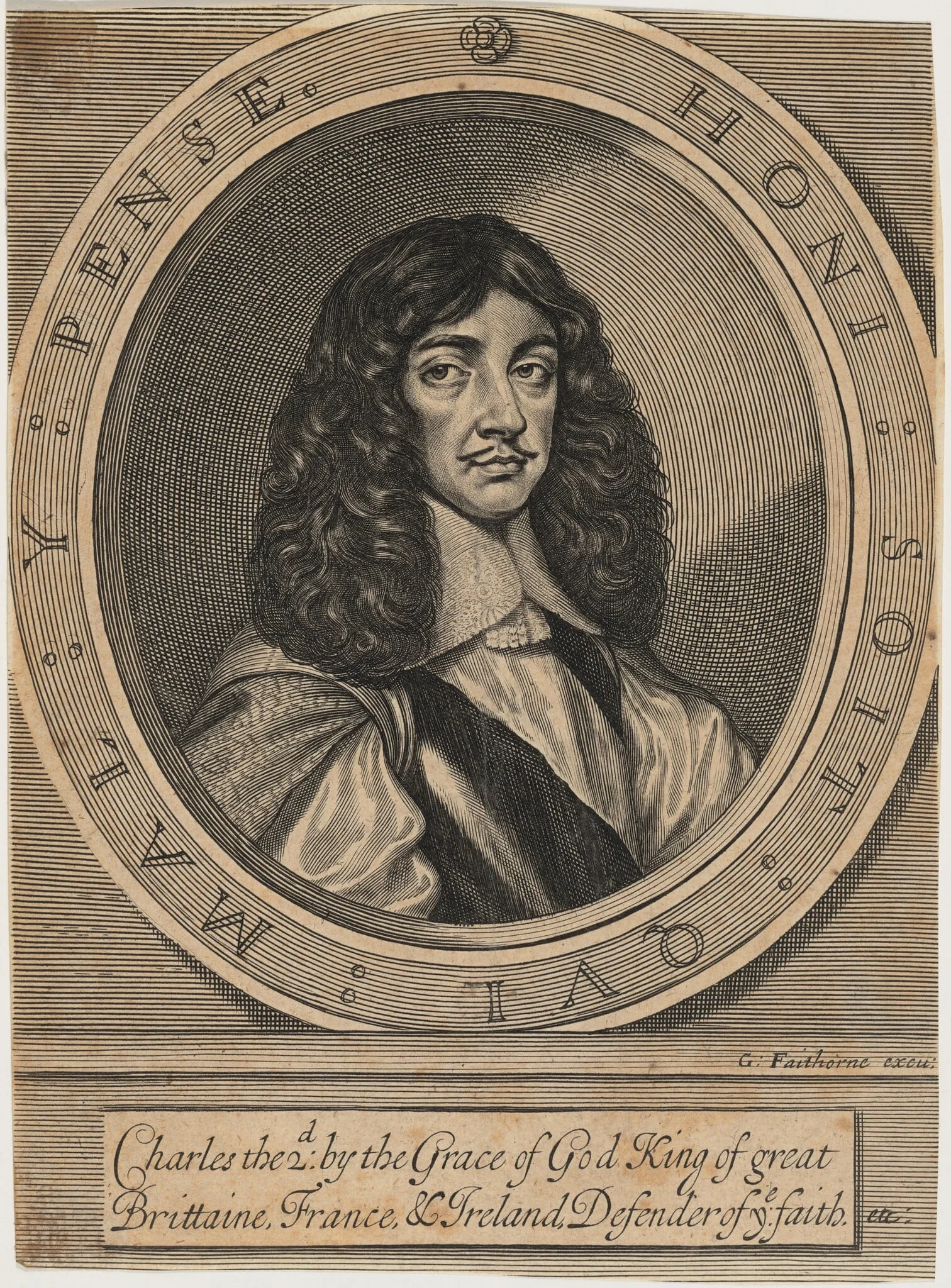 Charles II, by William Faithorne, ink, 1654