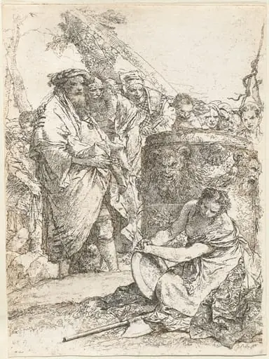 Magician and Other Figures before a Burning Altar with Skull and Bones