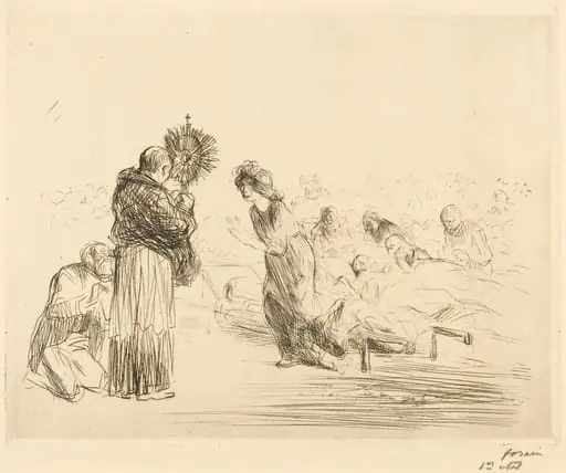 Le miraculé devant l'ostensoir (4e planche) (The Miracle before the Blessed Sacrament) (fourth plate)