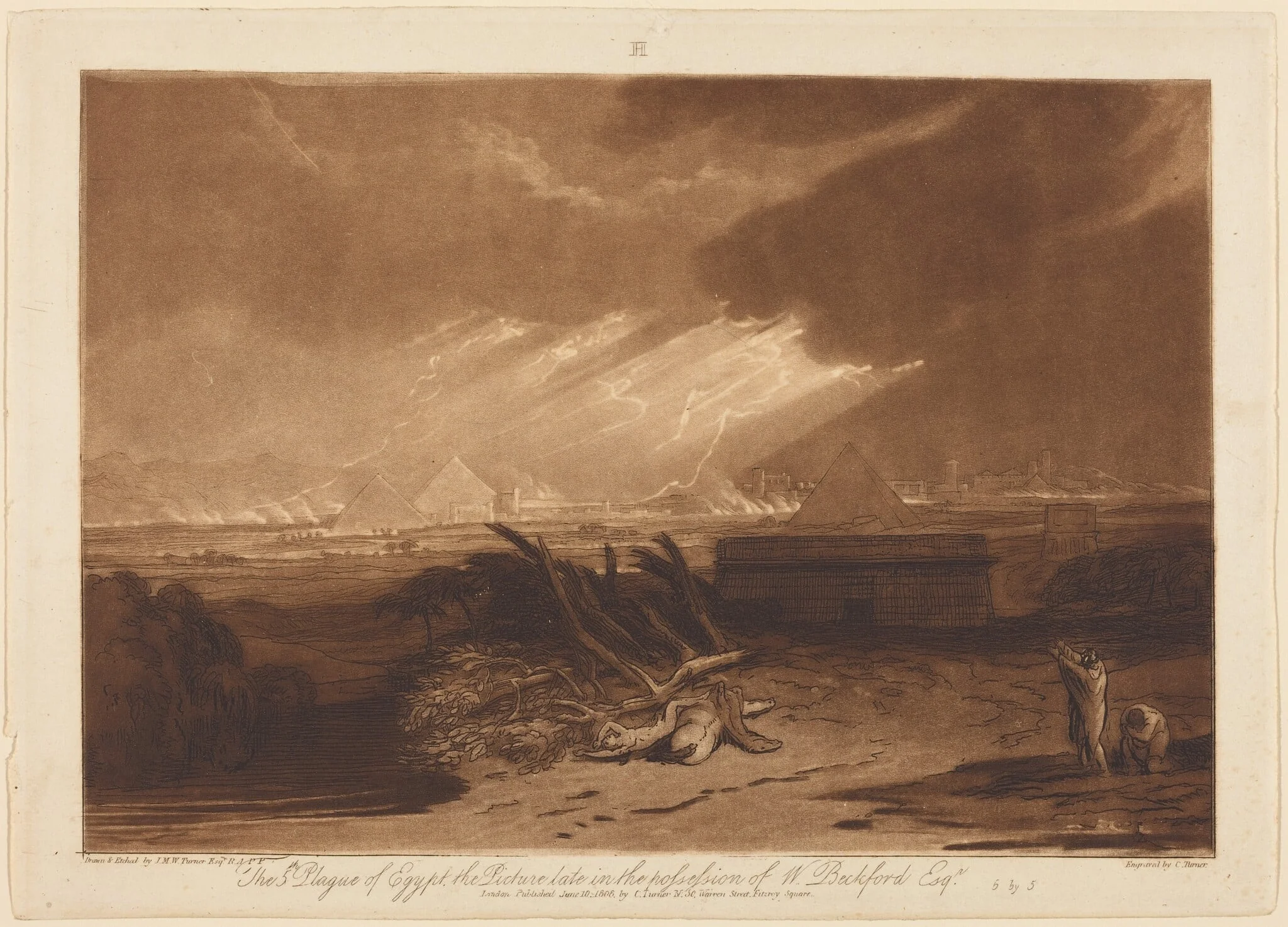The Fifth Plague of Egypt, by Joseph Mallord William Turner, ink, 1808