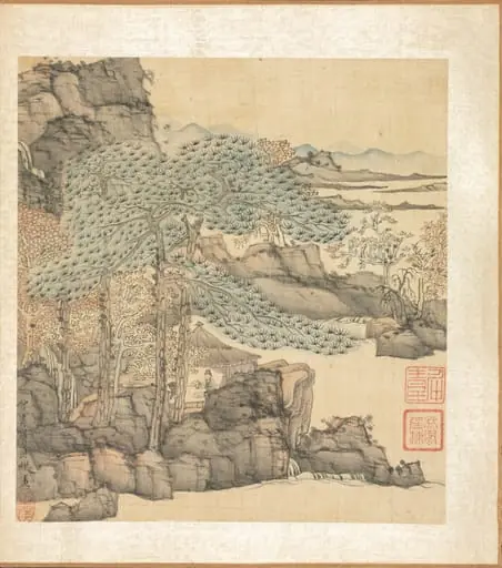 Paintings after Ancient Masters: Scholar Reading in a Thatched Hut by a Waterfall