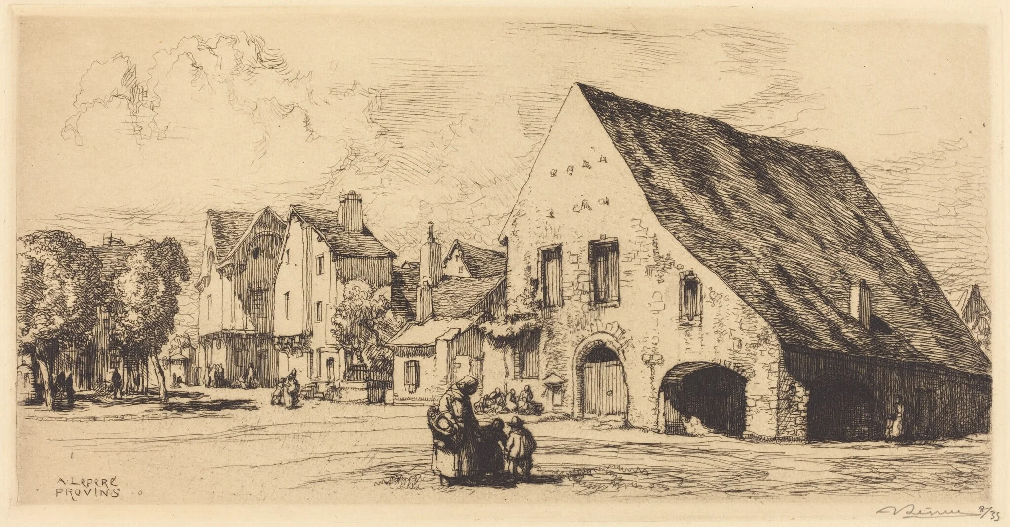 Provins (Seine et Marne), by Auguste Lepère, ink, 1910