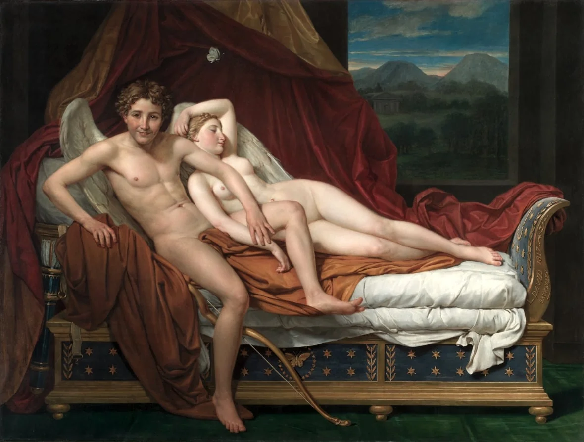 Cupid and Psyche, by Jacques-Louis David, unspecified, 1817