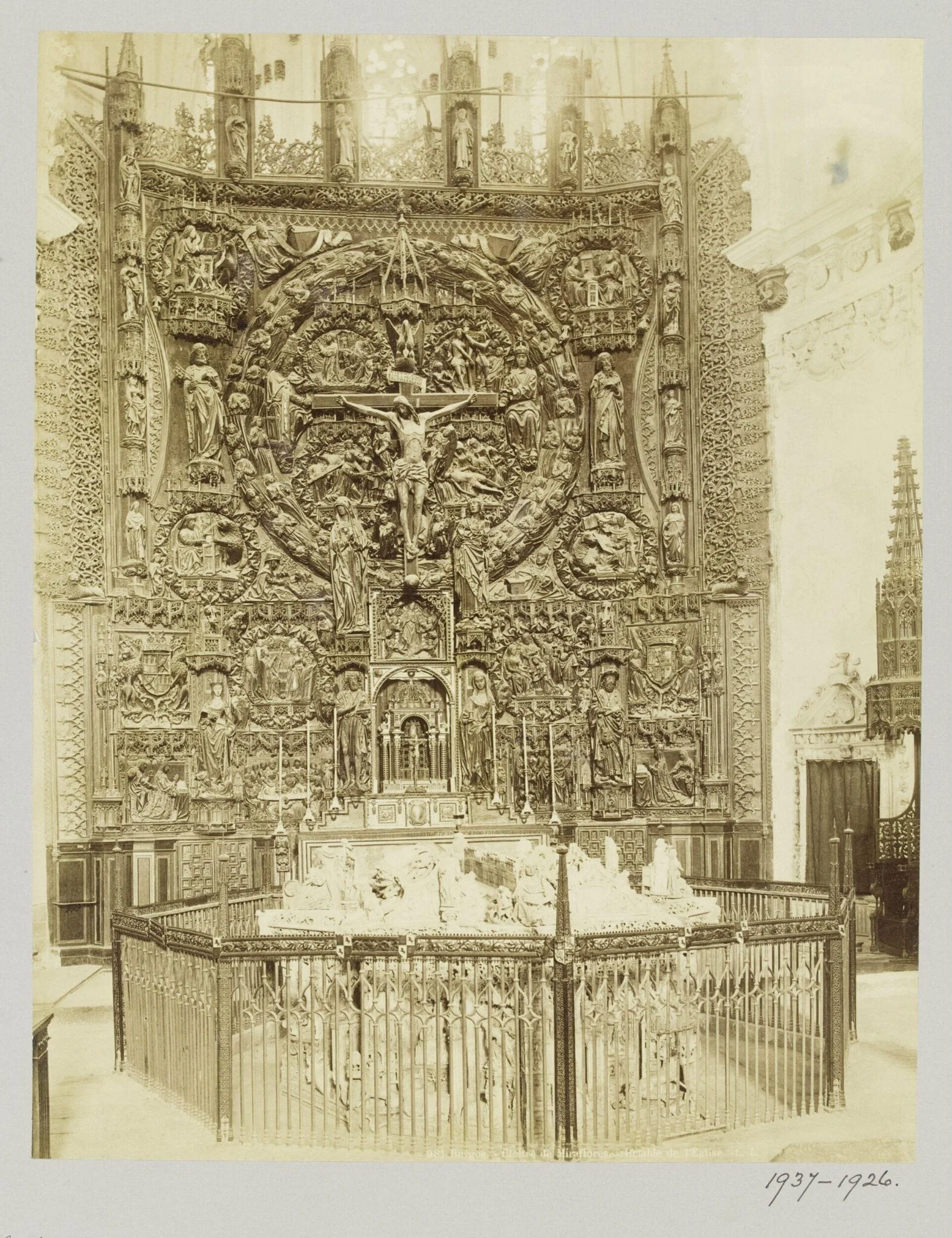 Interior of the Cartuja (Chapterhouse) de Miraflores, in Burgos, by Unknown, photographic, 1850
