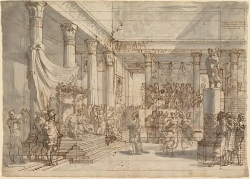 Timotheus Playing the Lyre before Alexander and Thaïs in the Hall of the Palace at Persepolis