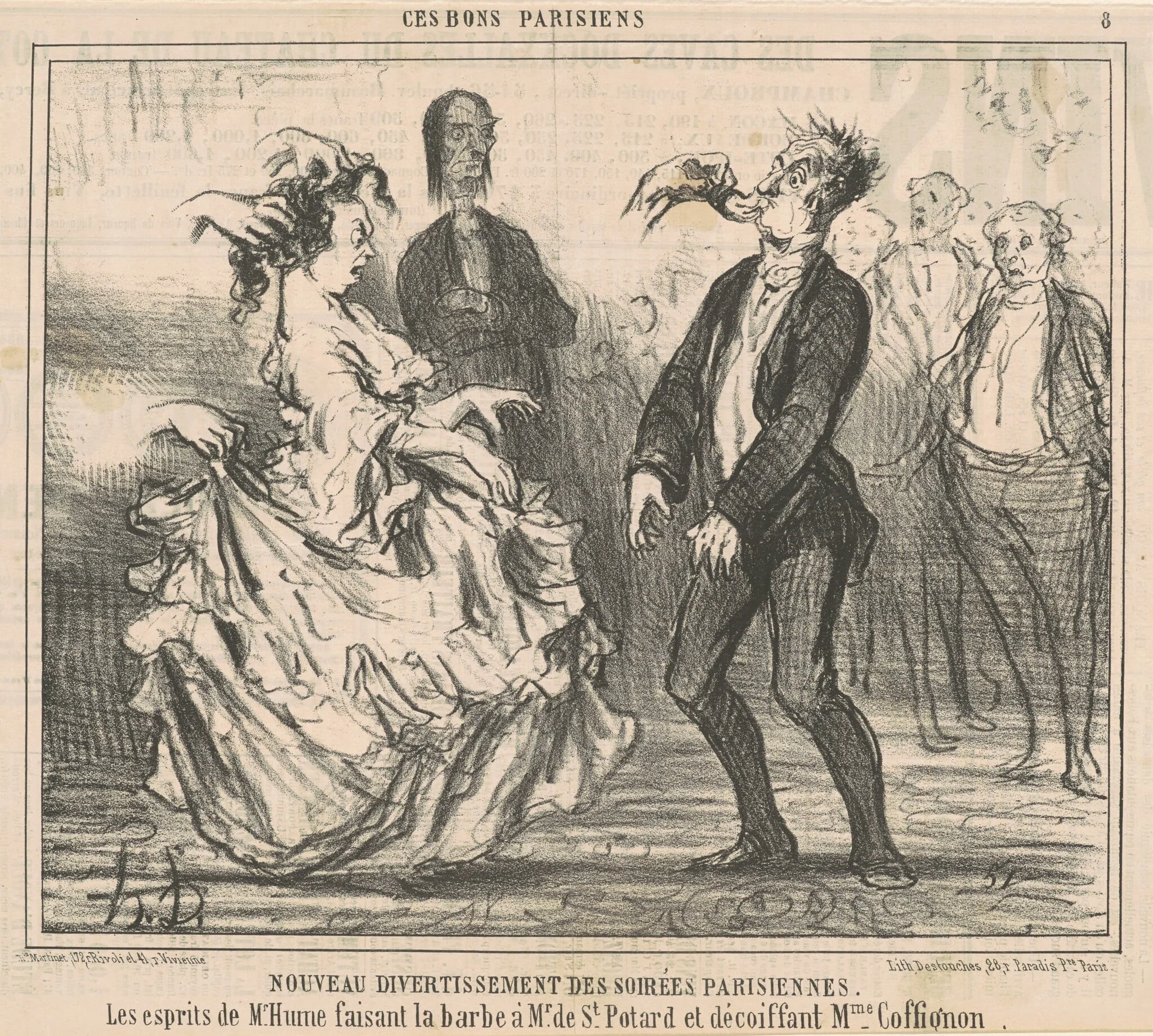 Nouveau divertissement des soirées, by Honoré Daumier, ink, 1857