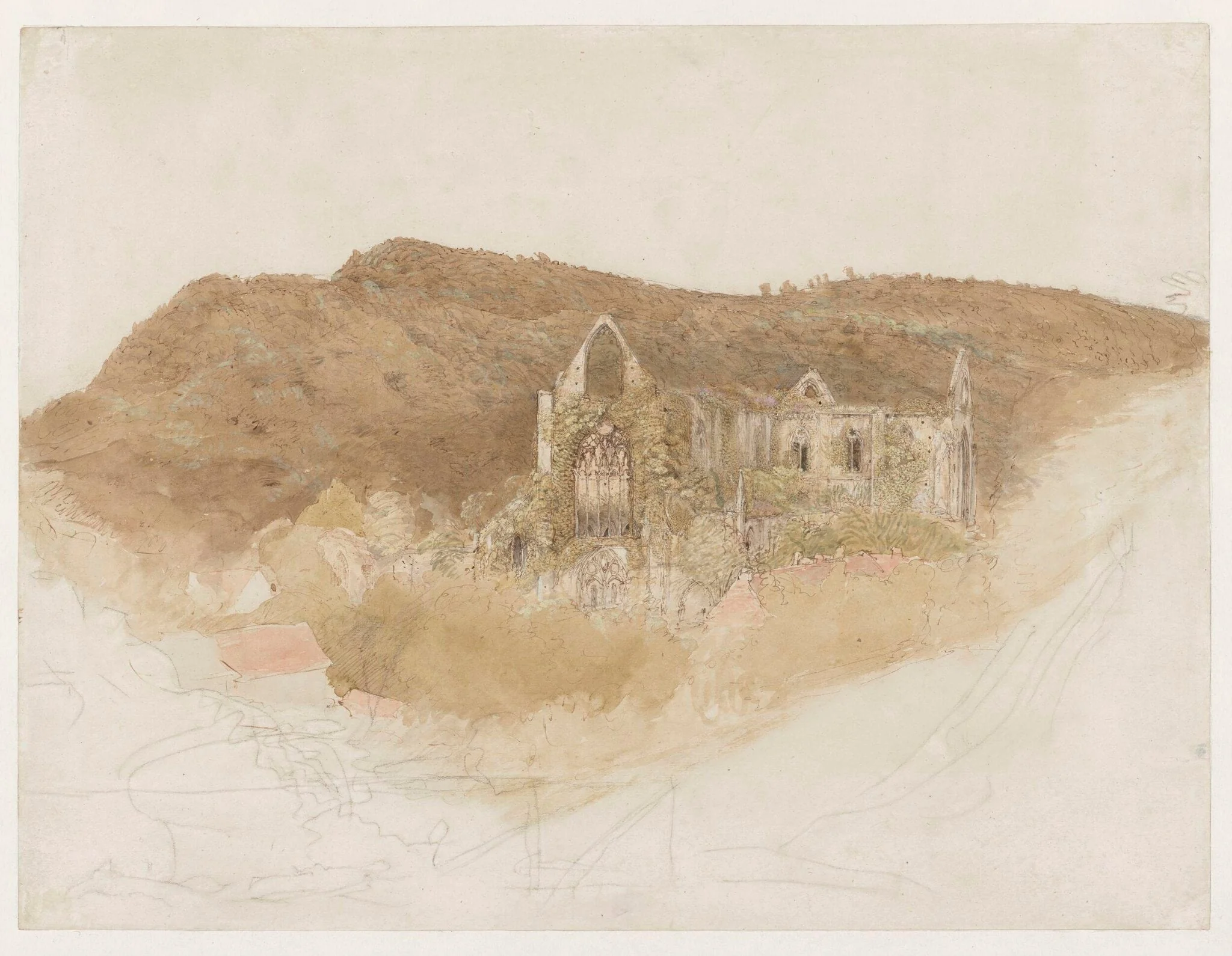 Tintern Abbey, by Samuel Palmer, watercolor, 1835