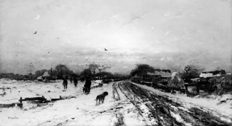 Winter Scenery, by Ludvig Munthe, oil, 1869