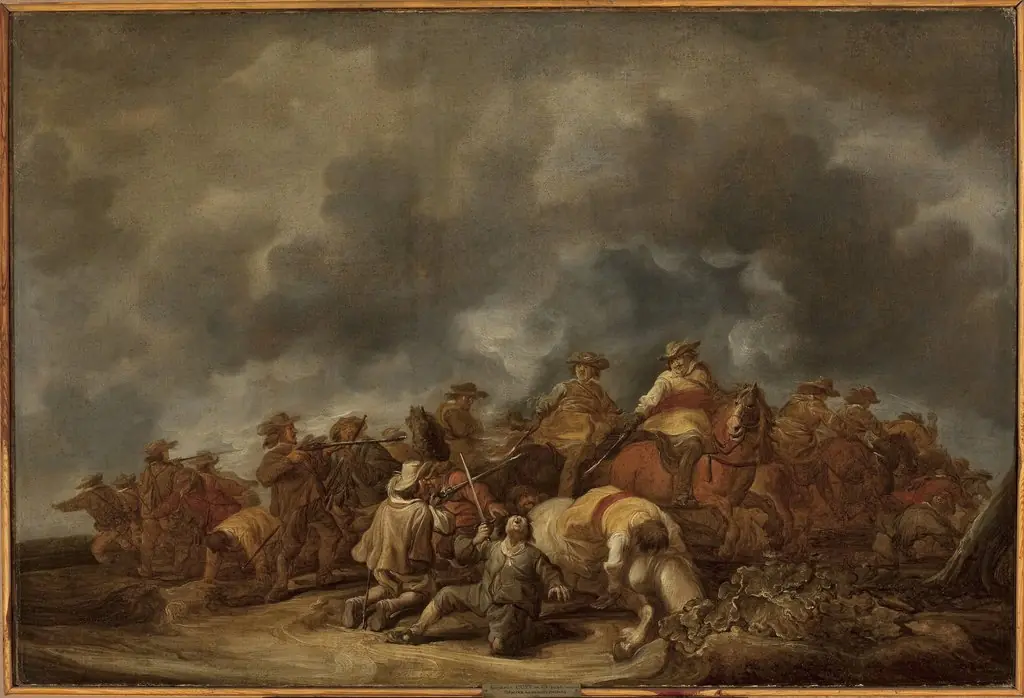 Skirmish of cavalry and infantry