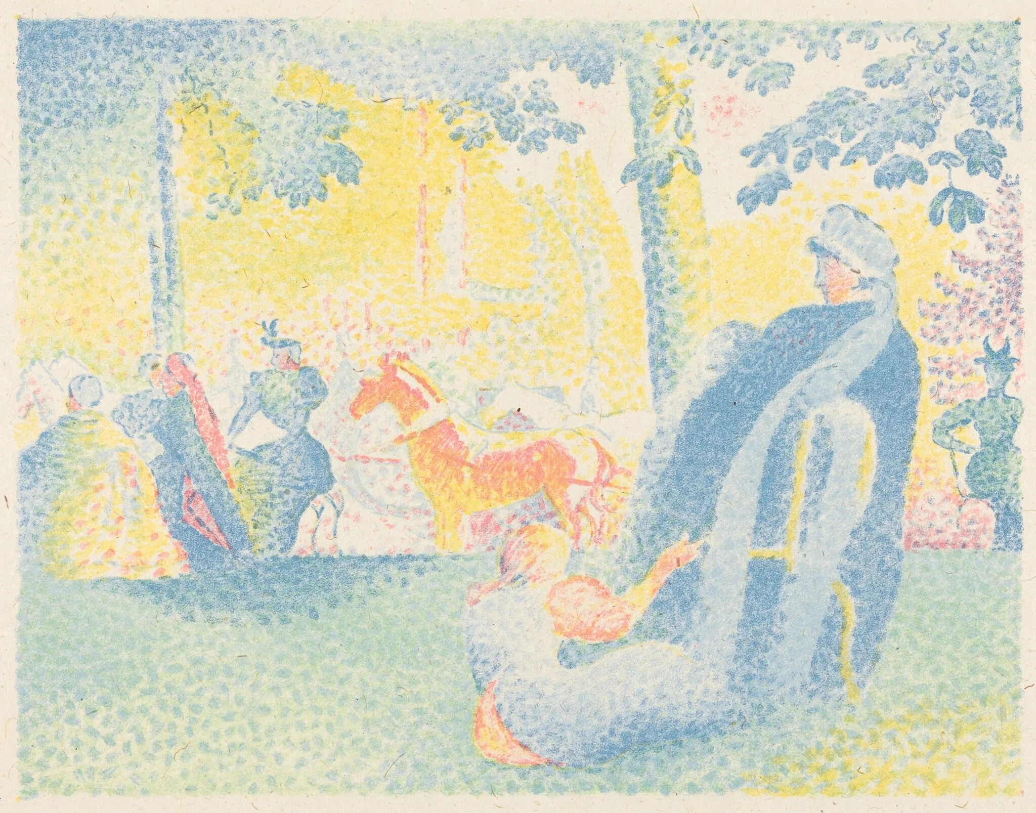 Les Champs-Elysées, by Henri Edmond Cross, ink, 1898
