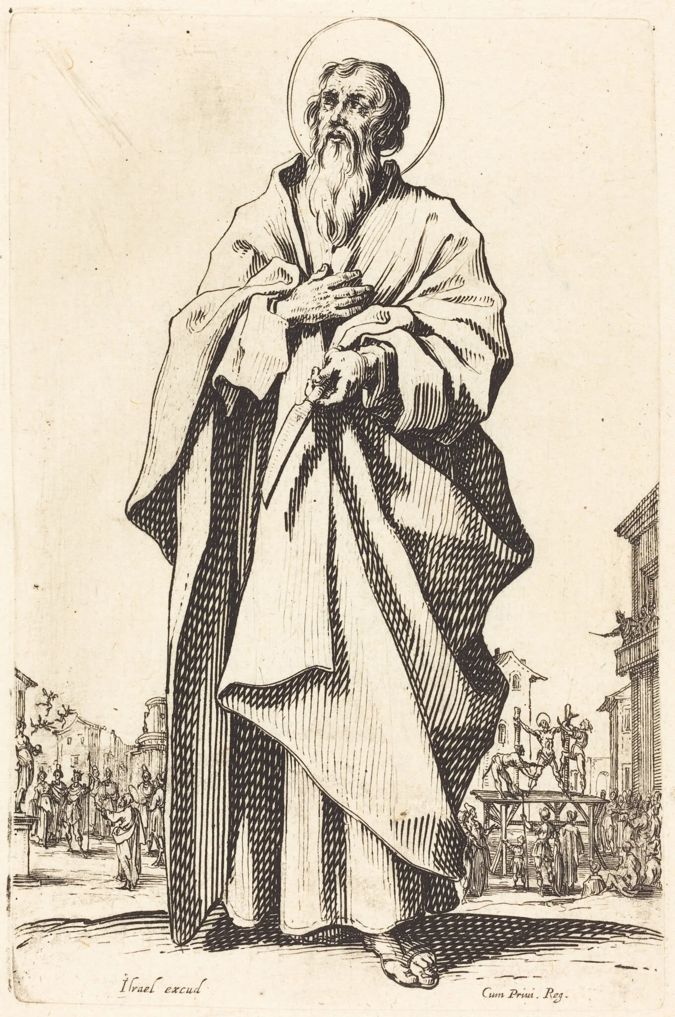 Saint Bartholomew, by Jacques Callot, ink, 1631