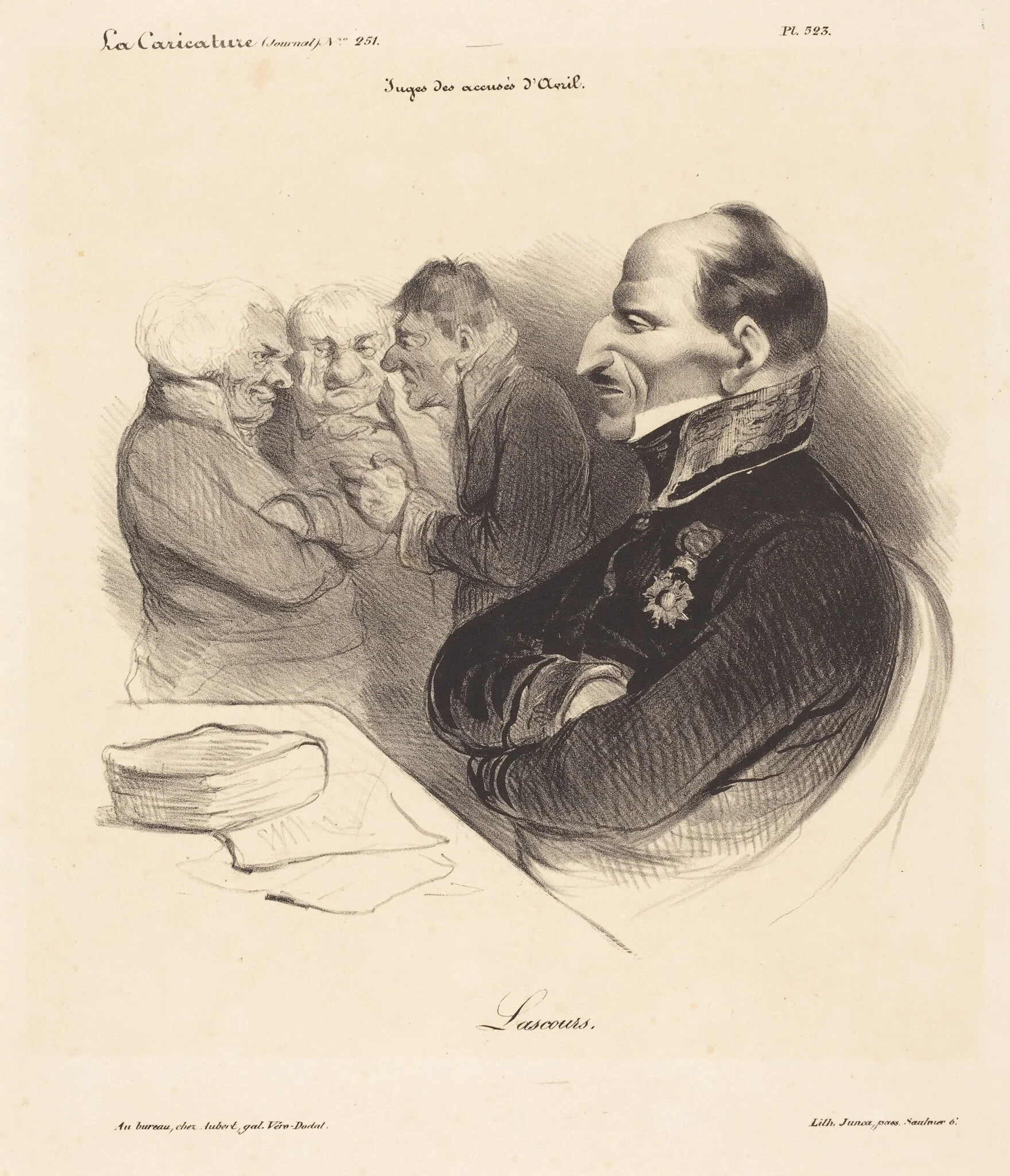 Baron de Lascours, by Honoré Daumier, ink, 1835